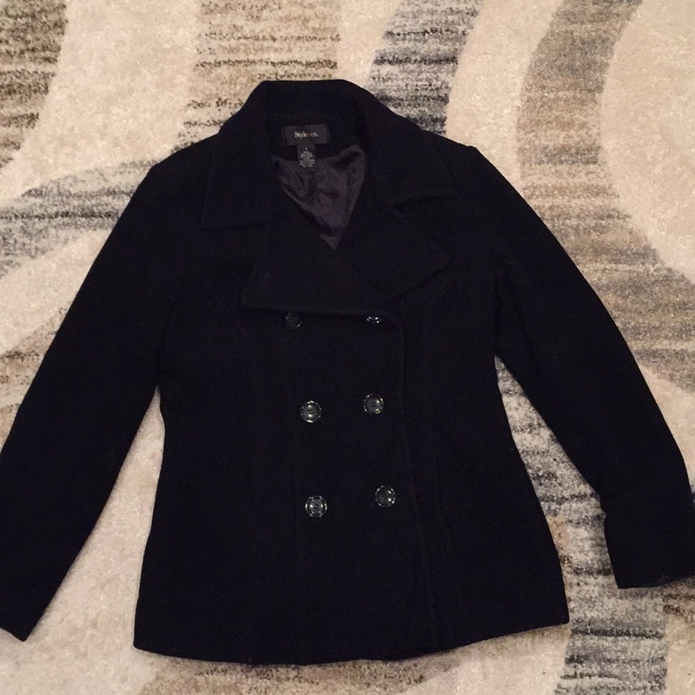 Style &Co small black pea coat